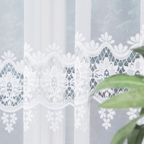 DARIA Firanka żakardowa gotowa, szerokość 400 x wysokość 120cm, kolor 001 biały 018982/FBL/001/400120/1