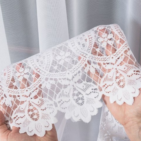 DARIA Firanka żakardowa gotowa, szerokość 400 x wysokość 120cm, kolor 001 biały 018982/FBL/001/400120/1