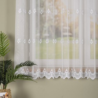 Firanka haftowana pasowa, wysokość 170cm, kolor 001 biały FH0040/768/001/000170/1