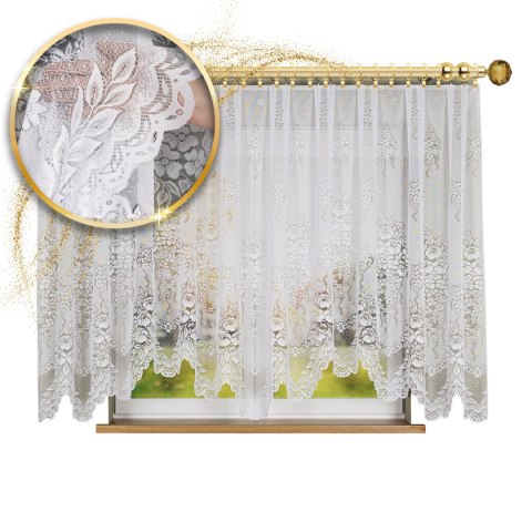 ADELA Firanka żakardowa gotowa, szerokość 400 x wysokość 160cm, kolor 001 biały 361350/FBL/001/400160/1