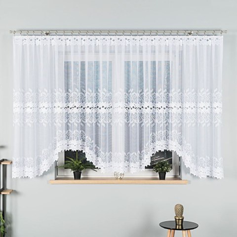 BASTIA Firanka żakardowa gotowa, szerokość 600 x wysokość 160cm, kolor 001 biały 648107/FBL/001/600160/1