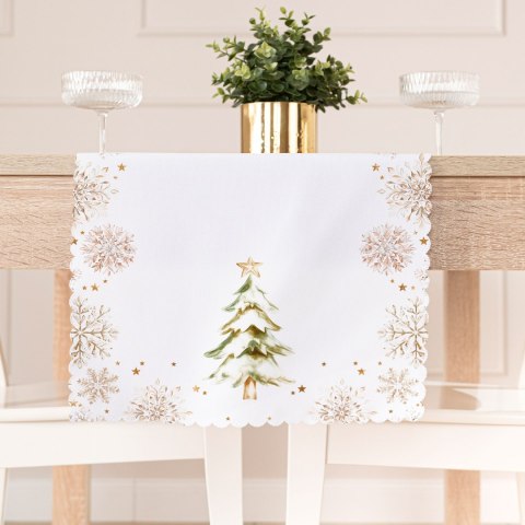 CHOINKI, ZIMOWA OPOWIEŚĆ Bieżnik NINA WODOODPORNA, 38x140cm, kolor 001 biały PBN336/KSP/C01/038140/1