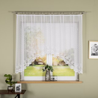 FAUSTYNA Firanka żakardowa gotowa, szerokość 250 x wysokość 140cm, kolor 001 biały 004411/FBL/001/250140/1