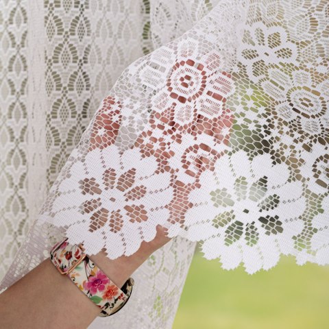 FAUSTYNA Firanka żakardowa gotowa, szerokość 250 x wysokość 140cm, kolor 001 biały 004411/FBL/001/250140/1