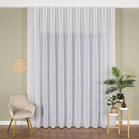 Firanka fantazyjna ze zdobieniem po całości, wysokość 300cm, kolor 001 biały 424079/OLO/001/000300/1