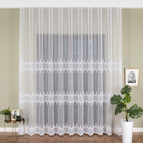 Firanka haftowana na metry FH0026 wysokość 285 cm kolor biały