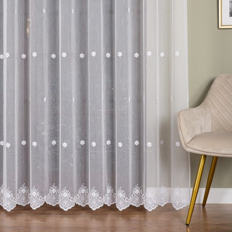 Firanka haftowana na metry FH0021 wysokość 285 cm kolor biały