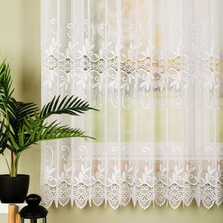 Firanka z aplikacją na markizecie 122467 wysokość 180 cm kolor biały