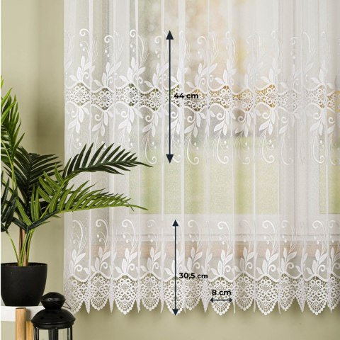 Firanka z aplikacją na markizecie 122467 wysokość 180 cm kolor biały