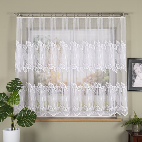 Firanka żakardowa na metry 049365 wysokość 150 cm kolor biały