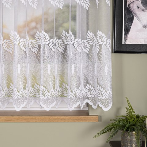 Firanka żakardowa na metry 049365 wysokość 150 cm kolor biały