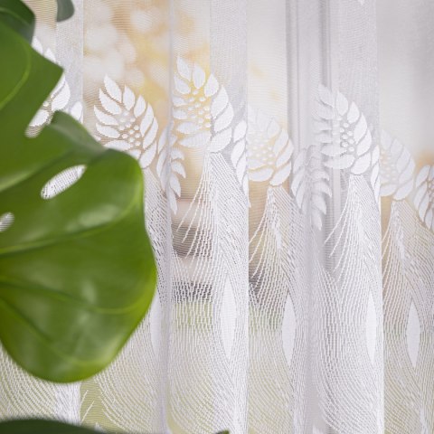 Firanka żakardowa na metry 049365 wysokość 150 cm kolor biały