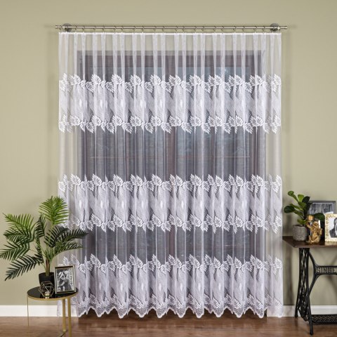 Firanka żakardowa na metry 049365 wysokość 270 cm kolor biały
