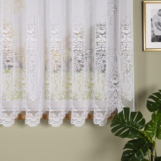 Firanka żakardowa ze wzorem po całości, wysokość 180cm, kolor 001 biały 361350/000/001/000180/1