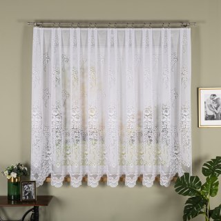 Firanka żakardowa ze wzorem po całości, wysokość 180cm, kolor 001 biały 361350/000/001/000180/1