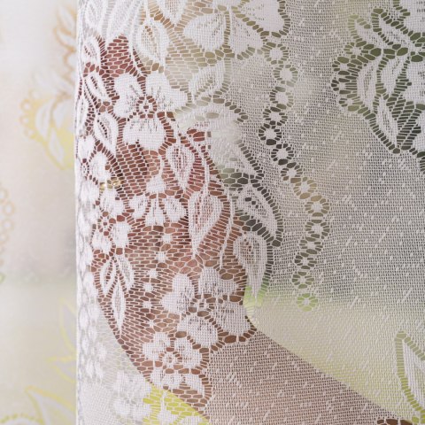 Firanka żakardowa ze wzorem po całości, wysokość 180cm, kolor 001 biały 361350/000/001/000180/1