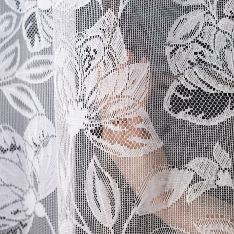 Firanka żakardowa ze wzorem po całości, wysokość 250cm, kolor 001 biały 037800/000/001/000250/1