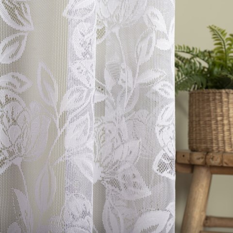 Firanka żakardowa ze wzorem po całości, wysokość 250cm, kolor 001 biały 037800/000/001/000250/1