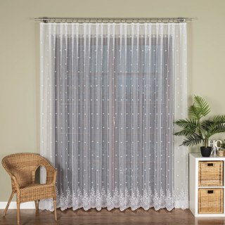 Firanka żakardowa ze wzorem po całości, wysokość 250cm, kolor 001 biały 131011/000/001/000250/1