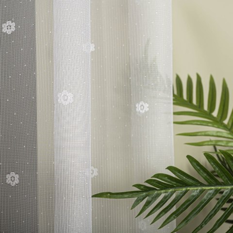 Firanka żakardowa ze wzorem po całości, wysokość 250cm, kolor 001 biały 131011/000/001/000250/1