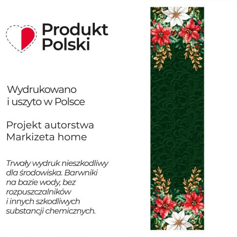 GWIAZDA BETLEJEMSKA Bieżnik NINA WODOODPORNA, 38x160cm, kolor 002 zielony PBN343/KSP/C02/038160/1
