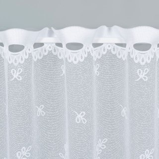 KAROLINA Zazdrostka żakardowa ze wzorem po całości, wysokość 40cm, kolor 001 biały D54160/000/001/000040/1