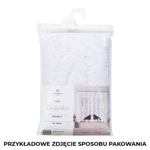 LUDWIKA Firanka żakardowa gotowa, szerokość 310 x wysokość 160cm, kolor 001 biały 023092/FBL/001/310160/1