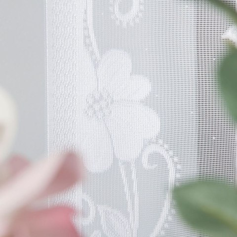 LUDWIKA Firanka żakardowa gotowa, szerokość 310 x wysokość 160cm, kolor 001 biały 023092/FBL/001/310160/1