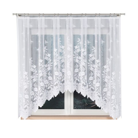 LUDWIKA Firanka żakardowa gotowa, szerokość 310 x wysokość 160cm, kolor 001 biały 023092/FBL/001/310160/1