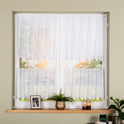 Zazdrostka żakardowa z samym dołem, wysokość 70cm, kolor 001 biały 362870/000/001/000070/1