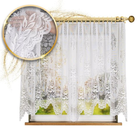 ADELA Firanka żakardowa odpasowana, szerokość 300 x wysokość 160cm, kolor 001 biały 361350/FOL/001/000161/1