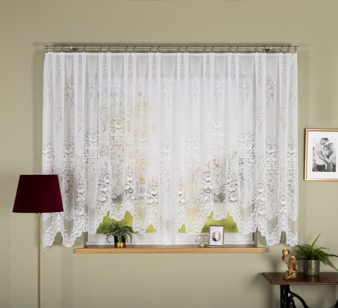 ADELA Firanka żakardowa odpasowana, szerokość 400 x wysokość 160cm, kolor 001 biały 361350/FOL/001/000162/1