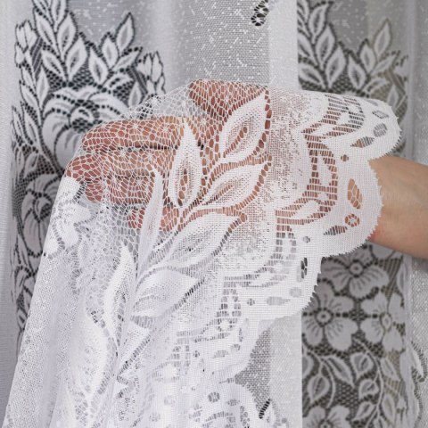 ADELA Firanka żakardowa odpasowana, szerokość 400 x wysokość 160cm, kolor 001 biały 361350/FOL/001/000162/1