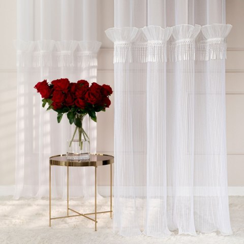 EGRET Firana gotowa na przelotkach, szerokość 140cm x wysokość 250cm, kolor 001 biały 626077/FGP/001/140250/1