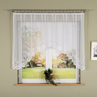 FAUSTYNA Firanka żakardowa gotowa, szerokość 250 x wysokość 120cm, kolor 001 biały 004411/FBL/001/250120/1