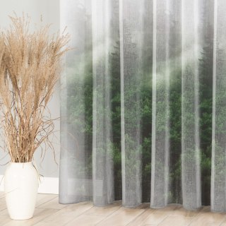 FOREST Firana z ołowianką ETAMINA wzór od dołu, wysokość 295cm, kolor 002 zielony D00317/ETO/D02/000295/1