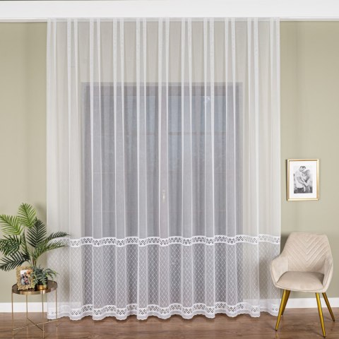 Firanka haftowana po całości, wysokość 285cm, kolor 001 biały FH0019/768/001/000285/1