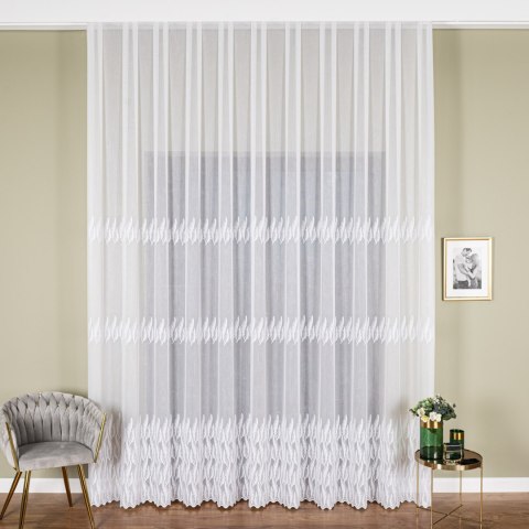 Firanka haftowana, wysokość 285cm, kolor 001 biały FH0034/768/001/000285/1