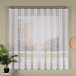 Firanka żakardowa pasowa, wysokość 175cm, kolor 001 biały 107627/000/001/000175/1