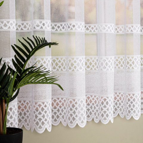 Firanka żakardowa pasowa, wysokość 175cm, kolor 001 biały 107627/000/001/000175/1