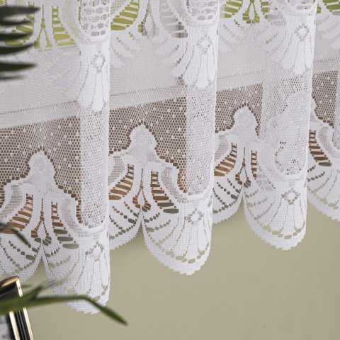 Firanka żakardowa ze wzorem pasowym, wysokość 170cm, kolor 001 biały 361270/000/001/000170/1