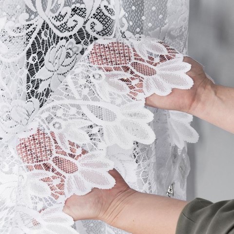 Firanka żakardowa na metry 017480 wysokość 230 cm kolor biały
