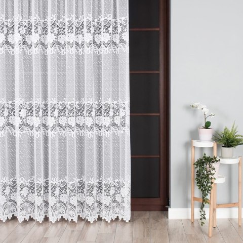 Firanka żakardowa na metry 017480 wysokość 230 cm kolor biały