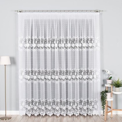 Firanka żakardowa na metry 017480 wysokość 230 cm kolor biały