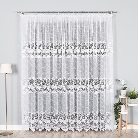 Firanka żakardowa na metry 017480 wysokość 230 cm kolor biały