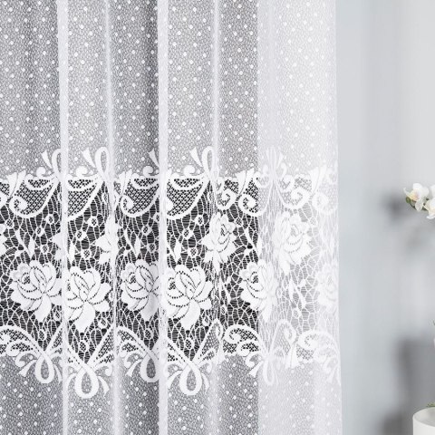Firanka żakardowa na metry 017480 wysokość 230 cm kolor biały