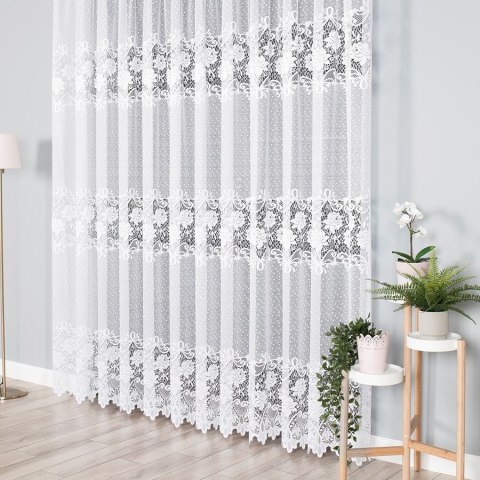 Firanka żakardowa na metry 017480 wysokość 230 cm kolor biały