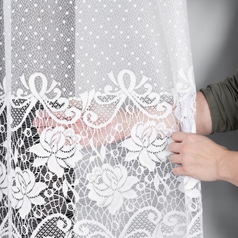 Firanka żakardowa na metry 017480 wysokość 230 cm kolor biały