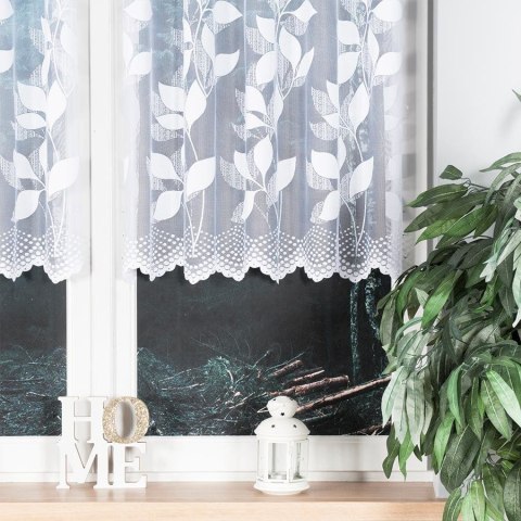 Firanka żakardowa ze wzorem po całości, wysokość 100cm, kolor 001 biały 023083/000/001/000100/1