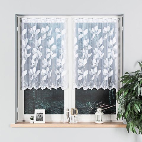 Firanka żakardowa ze wzorem po całości, wysokość 100cm, kolor 001 biały 023083/000/001/000100/1